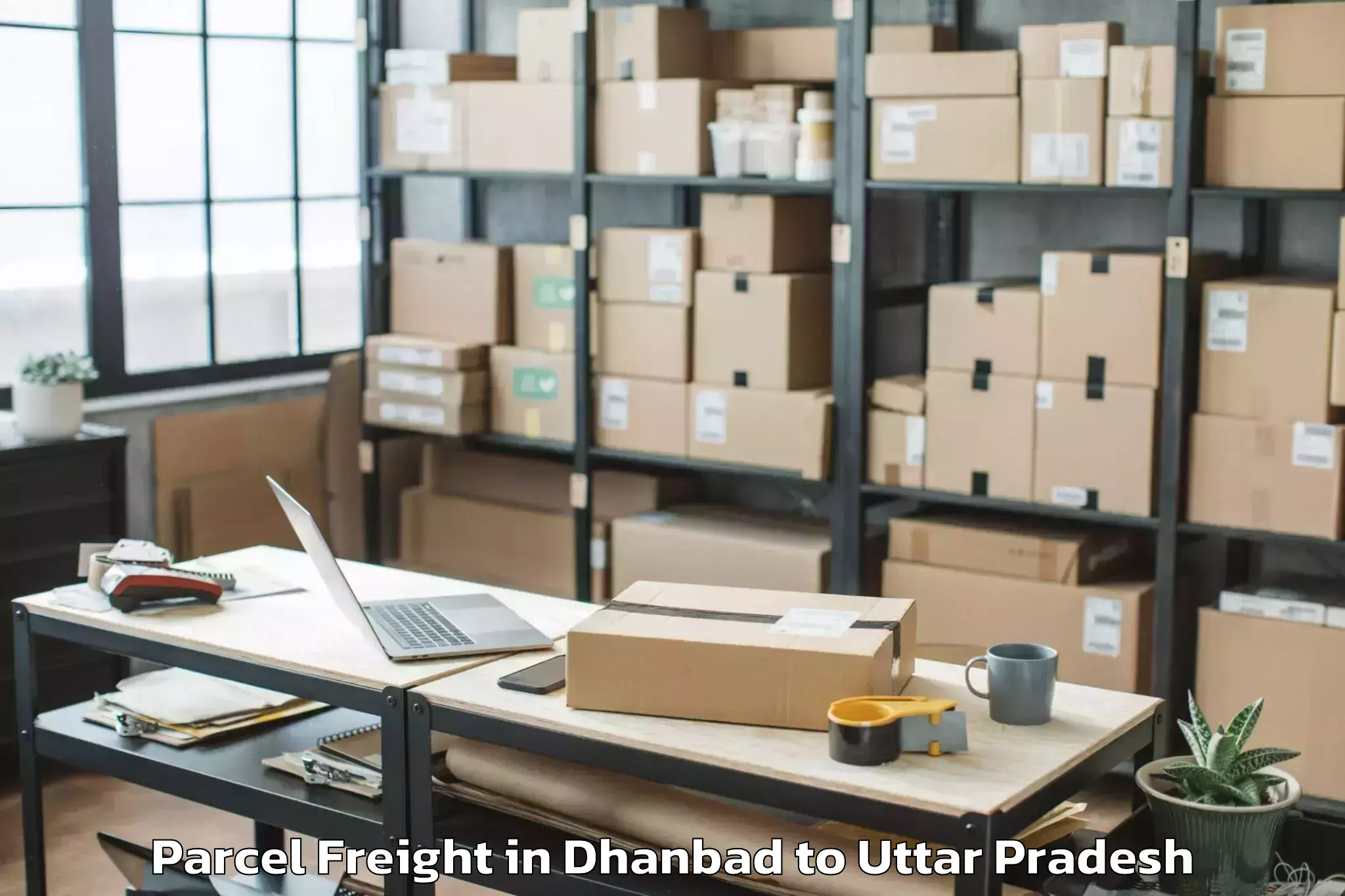 Dhanbad to Rani Lakshmi Bai Central Agric Parcel Freight